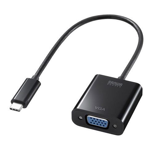 サンワサプライ USB Type C-VGA変換アダプタ ASNAD-ALCV02|スマートフォン・タブレット・携帯電話 iPad ケーブル