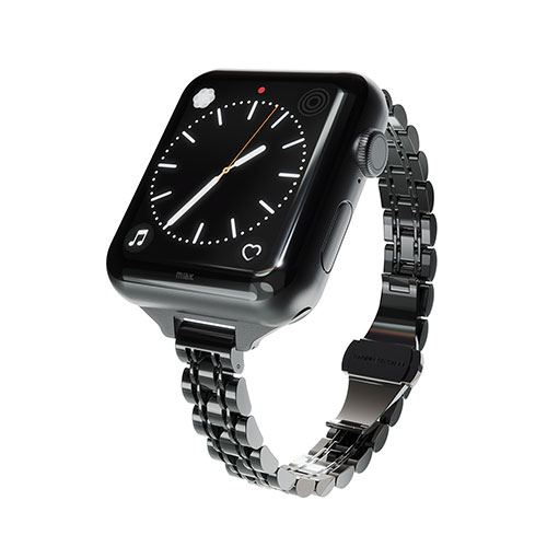 miak JUBILEE METAL BAND for Apple Watch 41/40/38mm ブラック ASNSJEMA-W3840BK|スマートフォン・タブレット・携帯電話 iPhone その他アクセサリー