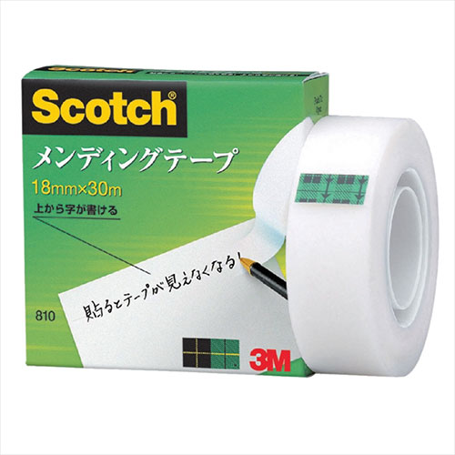 Rakuten - 3M Scotch スコッチ メンディングテープ 18mm 紙箱入 ASN3M-810-1-18|文房具 オフィス用品 消耗品