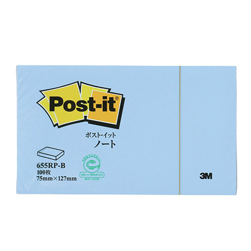 樂天商城 - 【10個セット】 3M Post-it ポストイット 再生紙 ノート ブルー ASN3M-655RP-BX10| 文房具 パソコン オフィス用品 消耗品