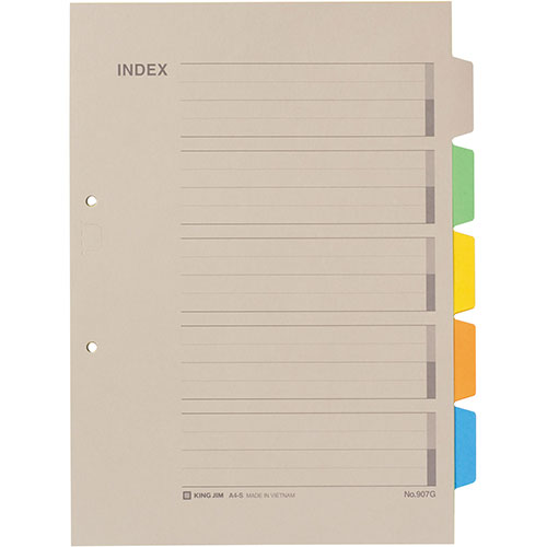 KING JIM キングジム カラーインデックス A4S(2穴) ASNKJ-907G|雑貨・ホビー・インテリア 雑貨 雑貨品
