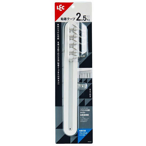 レック 粘着5連フリーフック 木ネジ付き ASNH00443|雑貨・ホビー・インテリア 雑貨 整理用品・オフィス..