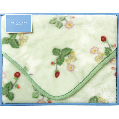 ウェッジウッド ワイルドストロベリー アクリルひざ掛け(毛羽部分) グリーン ASNC6084528|雑貨・ホビー・インテリア インテリア 寝具