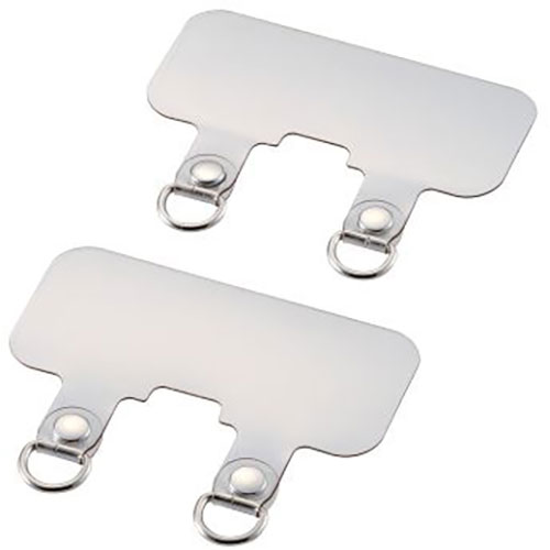 エレコム ストラップホールシート/2枚入/2口タイプ/クリア ASNP-STHD2CR|スマートフォン・タブレット・携帯電話 スマートフォンアクセサリー