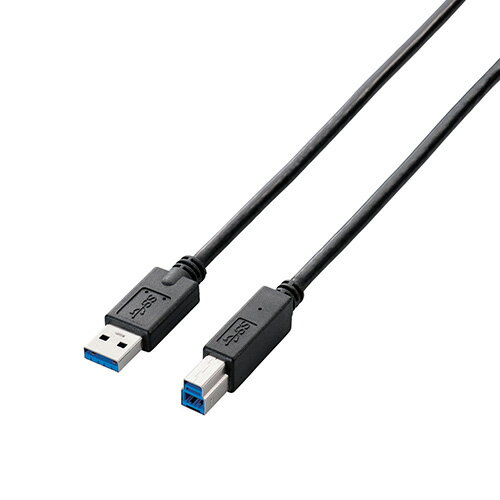 【5個セット】エレコム A to Bケーブル/2.0m/RoHS/簡易パッケージ/ブラック ASNUSB3-AB20BK/RSX5|パソコン パソコン周辺機器 ケーブル
