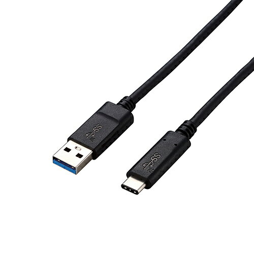 エレコム USB3.1ケーブル/Gen2/A-Cタイプ/認証品/3A出力/1.0m/ブラック ASNUSB3-AC10NBKX5|パソコン パソコン周辺機器 ケーブル