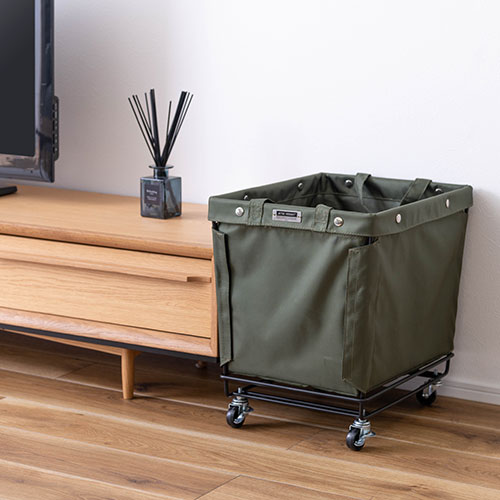 東谷 バスケットワゴン グリーン ASNMIP-78GR|雑貨・ホビー・インテリア インテリア 収納家具 [3]