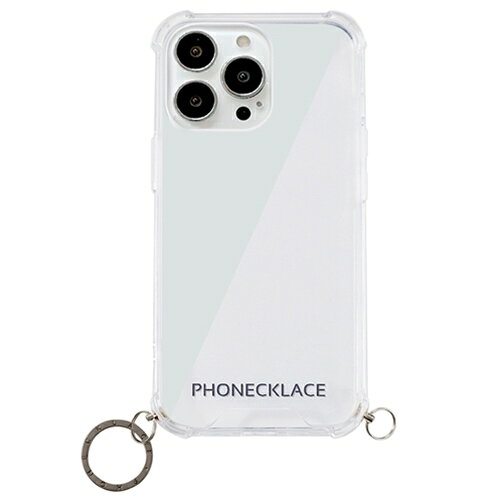 PHONECKLACE チェーンショルダーストラップ付きクリアケース for iPhone 13 Pro Max シルバー ASNPN21613i13PMSV|スマートフォン・タブレット・携帯電話 iPhone iPhone12 Pro Maxケース