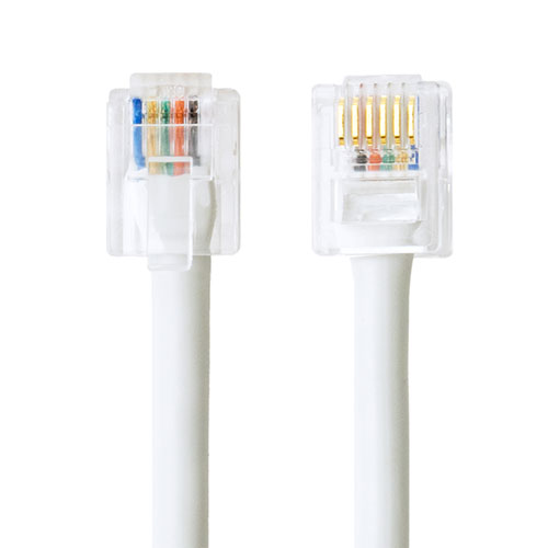 MCO 電話機コード 6極6芯 5m 白 ASNDC-605/WH|パソコン パソコン周辺機器 ケーブル