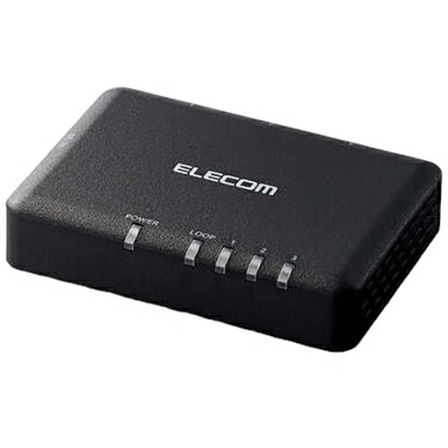 エレコム Giga対応3ポートスイッチ(プラ筐体/ACアダプター/小型) ASNEHC-G03PA2-SB|パソコン ネットワーク機器 ハブ
