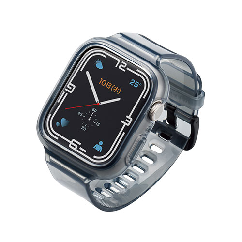 エレコム Apple Watch45mm用ソフトバンパーバンド一体型 ASNAW-21ABBUBKC|スマートフォン・タブレット・携帯電話 iPhone アクセサリー