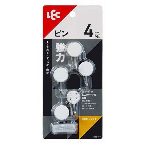 レック 強力ピンフック 4個入 ASNH00408|雑貨・ホビー・インテリア 雑貨 整理用品・オフィス・ファイル..