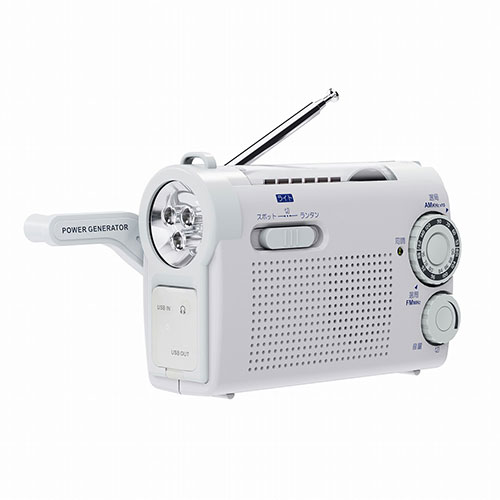 WINTECH 手回し充電ラジオライト ASNKDR-108W|家電 情報家電 ラジオ
