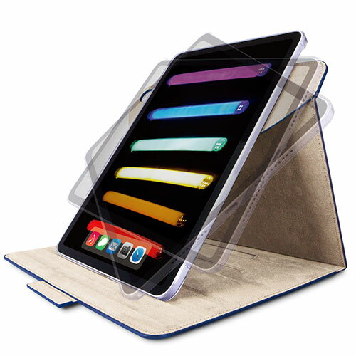 エレコム iPad mini 第6世代/手帳型/360度回転/ネイビー ASNTB-A21S360NV|スマートフォン・タブレット・携帯電話 iPad iPadケース