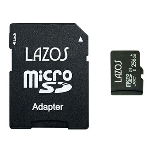 【20個セット】 Lazos microSDXCメモリーカード 256GB UHS-I U3 CLASS10 紙パッケージ ASNL-B256MSD10-U3X...