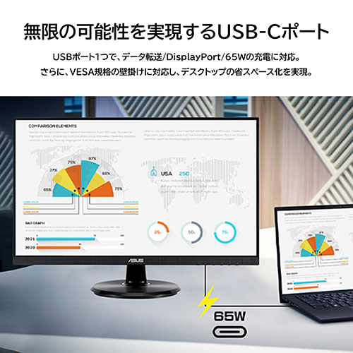 ASUS エイスース ASNVA24DCP モニター・ディスプレイ 23.8型ワイド/IPS/75Hz ブラック ASNVA24DCP|パソコン パソコン周辺機器 液晶モニタ・液晶ディスプレイ