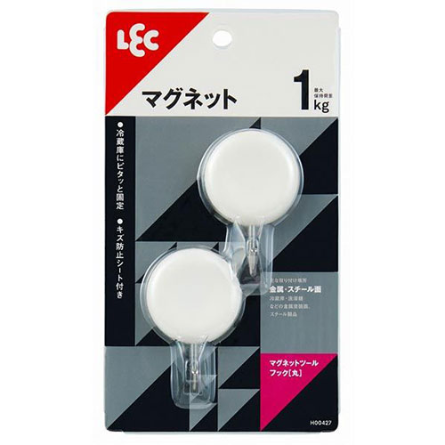 レック マグネットツールフック 丸 2個入 W ASNH00427|雑貨・ホビー・インテリア 雑貨 整理用品・オフ..