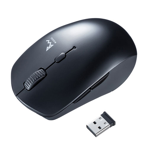 【5個セット】 サンワサプライ 静音ワイヤレスブルーLEDコンボマウス(ブラック) ASNMA-WBTBL193BKX5|パソコン パソコン周辺機器 マウス