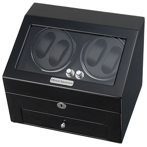 Royal hausen ロイヤルハウゼン ウォッチワインダー ワインディングマシーン 4本用 6本収納 上品な高級感 モダンデザイン ASNGC03-D66BB|雑貨・ホビー・インテリア 雑貨 腕時計