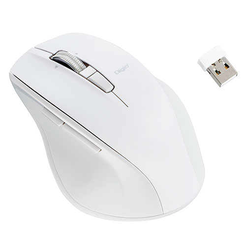 ナカバヤシ 高速スクロールホイール搭載 神速シリーズ 無線静音5ボタンBlueLEDマウス ホワイト ASNMUS-RKF164NW|パソコン パソコン周辺機器 マウス