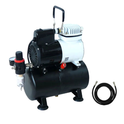 エアテックス AIRTEX タンク付き小型コンプレッサー オートスイッチ機能付き 定格時間30分 ホース接続..