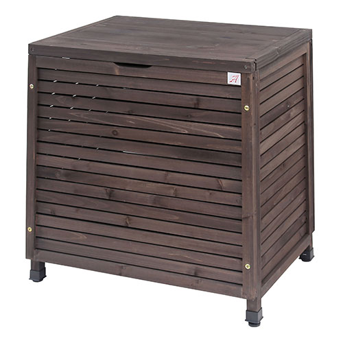 谷村実業 木製ダストボックス ダークブラウン 幅70×奥行50×高さ70cm 重量約9kg 自然になじみやすいゴミ..