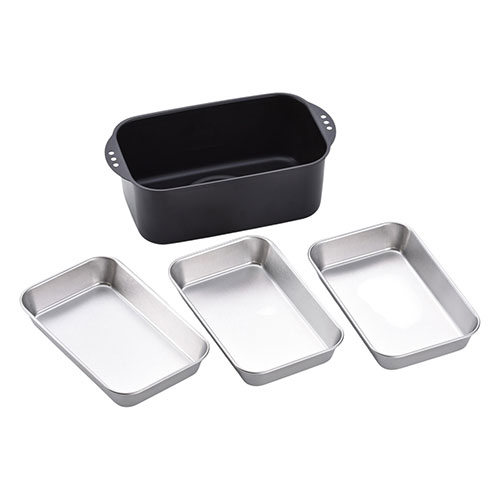 ミニミニ天ぷら角型ステンレスバット3枚セット 小麦粉・卵・パン粉をスムーズにつけられる ASNMTS-SB3|..