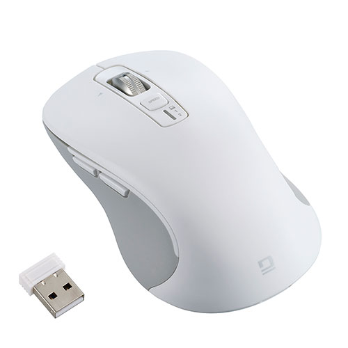 Digio 感動ホイールマウス Bluetooth・USB無線デュアル静音ボタンBlueLEDマウス Lサイズ ホワイト ASNMUS-DKF243W|パソコン パソコン周辺機器 マウス