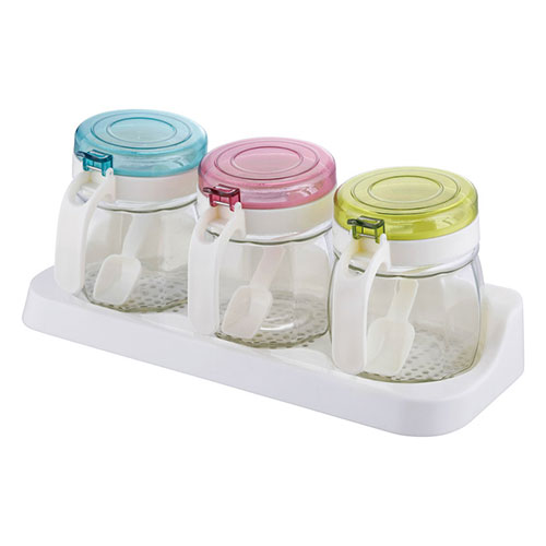 調味料カップ3PC 【カップ・スプーン×各3、台座×1】 ASNK60104817|雑貨・ホビー・インテリア キッチン..