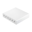 サンワサプライ USB PD対応AC充電器 6ポート 合計72W ホワイト ASNACA-PD98|スマートフォン・タブレット・携帯電話 スマートフォン 充電器