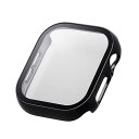 エレコム Apple Watch Series 10 (46mm) フルカバーケース プレミアムガラス 高透明 メタリックブラック ASNAW-24AFCGPB...