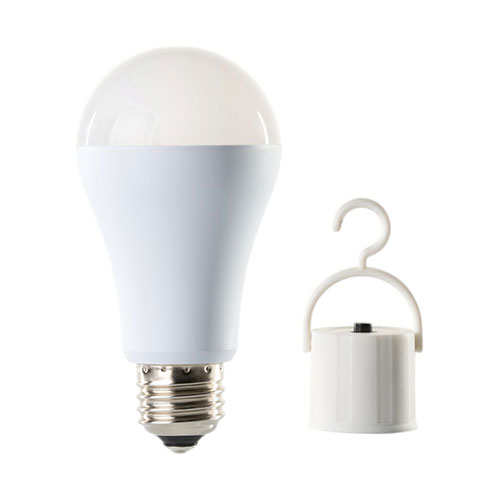 かりはな製作所 防災電球 蓄電型LED電球 昼白色 60W形相当 E26口金 防塵・防水機能 IP53 ASNKS01N-WH|..