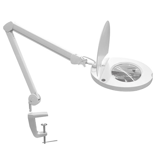 サンコー 45LEDライト付きクランプ式フレキシブルアームルーペ 無段階調整可能 大型レンズ 拡大率1.7倍..
