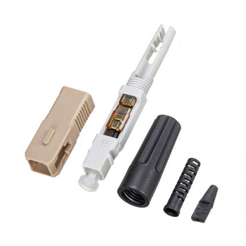 サンワサプライ 光ファイバファストSCコネクタ マルチモード 50μm 4セット入 ASNHKB-AC-FSCMM|パソコン ネットワーク機器 光ファイバーケー...