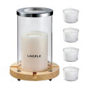 ペガサスキャンドル LOOPLE キャンドルシリンダー ウッド アイボリー 極上のチルキャンプ ASNloople-06663701|雑貨・ホビー・インテリア 雑貨 アウトドア雑貨