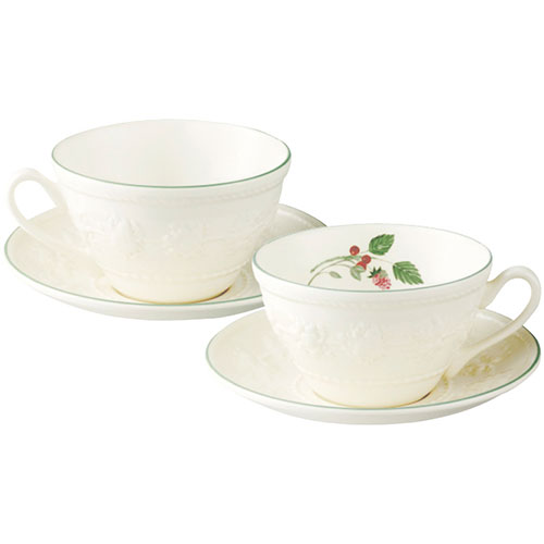 ウェッジウッド フェスティビティ ラズベリー カップ&ソーサー ペア カップφ10.5×6.5cm、ソーサーφ14.5×2.5cm ASNC6008545|雑貨...