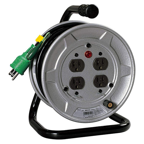 日動工業 コードリール 100V 屋内用 アース付 10m シルバー ASNNICHIDO-NS-E14|家電 生活家電 OAタップ