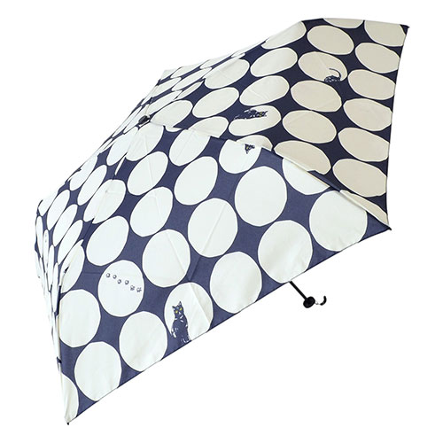 三国 MKN 50cm軽量コンパクトミニ傘 大きい水玉と猫(トートバッグ) オフホワイト ASNS3110501|雑貨・ホビー・インテリア 雑貨 雨具・傘・合羽・レインウェア