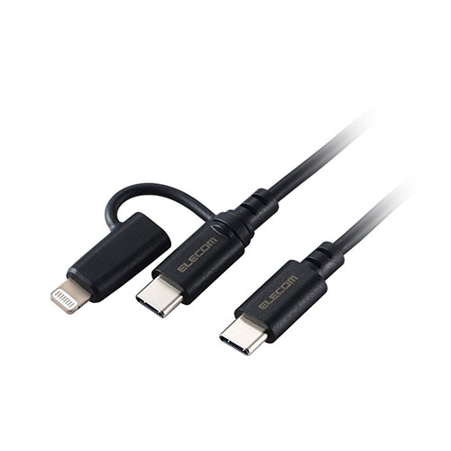 エレコム 2in1 USBケーブル Type-C+Lightning USB Power Delivery対応 1.0m ブラック ASNMPA-CCLAD10BK|スマートフォン・タブレット・携帯電話 スマートフォン ケーブル エレコム 2in1 USBケーブル Type-C+Lightning USB Power Delivery対応 1.0m ブラック ASNMPA-CCLAD10BK|スマートフォン・タブレット・携帯電話 スマートフォン ケーブル
