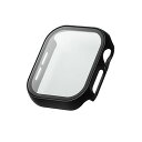 エレコム フルカバーケース Apple Watch Series 10 (42mm) プレミアムガラス ゴリラ 高透明 ブラック ASNAW-24BFCGOBK...