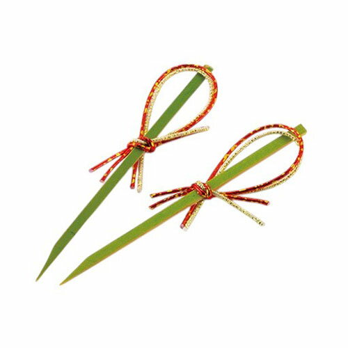 レビューを書いて　緑花堂5％OFFクーポンGET！レビューを書いたらメールでお知らせくださいね 【10本入×10セット】 ヤマコー 用美 業務用 水引むすび串 ASNyamaco21559X10|雑貨・ホビー・インテリア キッチン雑貨 食器・カトラリー 水引むすび串 (10本入)水引が付いた、青竹の串です。 雰囲気があり、おせちや正月、お祝いの席の料理に最適です。 業務用の商品ですが、パーティー小物としてやご家庭用のキッチン小物・演出ピックとしても、雰囲気を盛り上げる楽しいアイテムです。サイズ : 約L7cm 重量 : 3g 生産国 : 日本 保証期間 : 初期不良対応▼関連商品:商品カテゴリー ◇ 緑花堂セレクト＞ 雑貨・ホビー・インテリア＞ キッチン雑貨