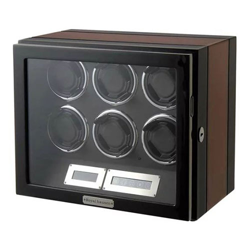 Royal hausen ロイヤルハウゼン ワインディングマシーン ワインダー 6本巻き上げ 液晶パネル リモコン付 ASNGC03-L21EB|雑貨・ホビー・インテリア 雑貨 腕時計