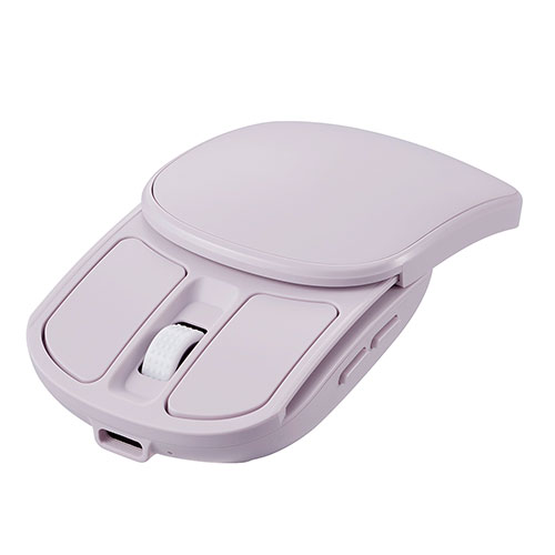 ナカバヤシ Digio 無線充電式スライド静音5ボタンBlueLEDマウス スモーキーピンク ASNMUS-RKF235P|パソコン パソコン周辺機器 マウス関連