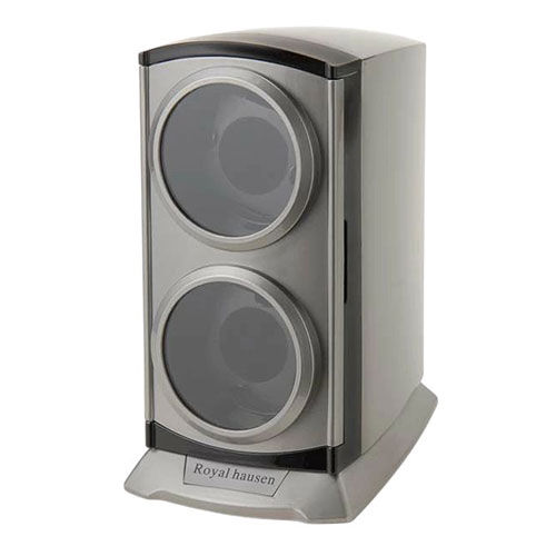 Royal hausen ロイヤルハウゼン ワインダー ワインディングマシーン 2本巻 インテリアにも最適な縦型ツインワインダー シルバー ASNRH001SV|雑貨・ホビー・インテリア 雑貨 腕時計