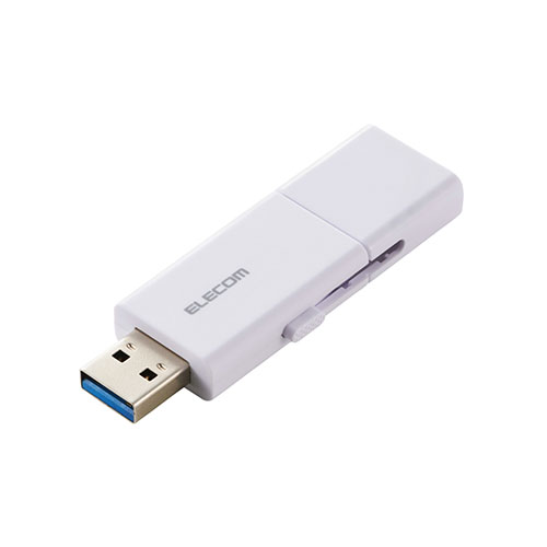 エレコム スライド式 USB 5Gbps Type-C(TM)/USB-A メモリ 256GB ホワイト ASNMF-WSAU3256GWH|パソコン フラッシュメモリー USBメモリー
