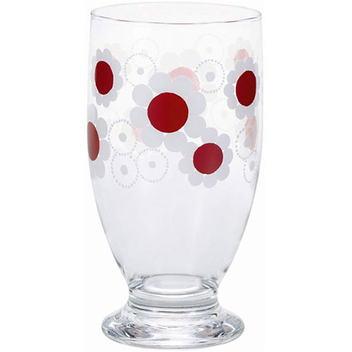 【5セット】 アデリア アデリア レトロ 台座付きグラス320 花まわし ASNMMT18595X5|雑貨・ホビー・インテリア キッチン雑貨 タンブラー・マグカップ・コップ・グラス