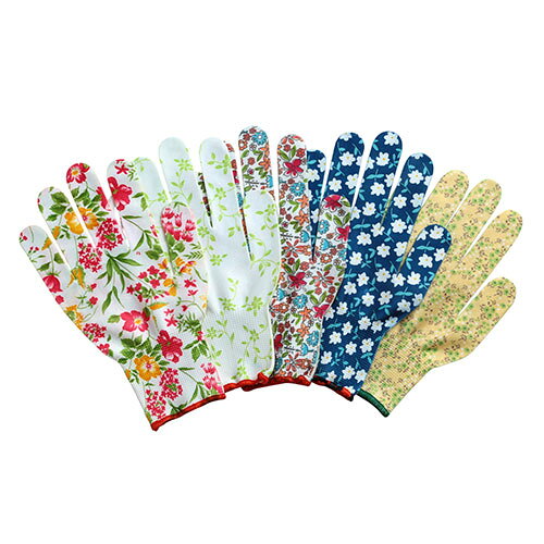 富士商 カラフルグローブ カラフルな5種類の花模様セット 肌ざわりの良い薄手素材でフィット感抜群 ASN..