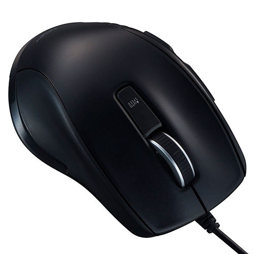 ナカバヤシ F_line 有線静音5ボタンBlueLEDマウス ブラック ASNMUS-UKF227BK|パソコン パソコン周辺機器 マウス