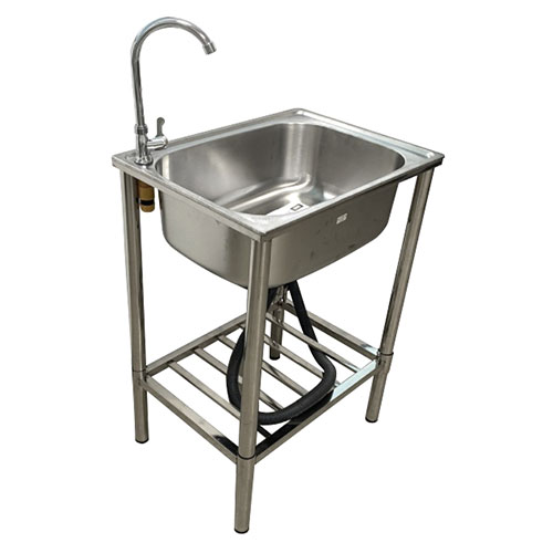 谷村実業 蛇口付きステンレス流し台 幅60×奥行45×高さ85cm 蛇口高さ20.5cm シンク容量29.6L ASNTAN-302..