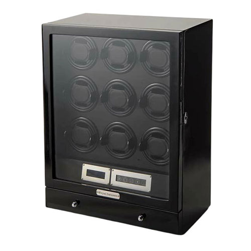 Royal hausen ロイヤルハウゼン ワインディングマシーン ワインダー 9本巻 下段引き出し収納 液晶パネル リモコン付 ASNGC03-N20BB|雑貨・ホビー・インテリア 雑貨 腕時計